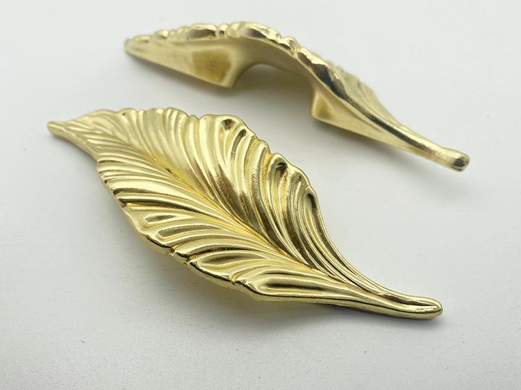 Zinc alloy leaf symmetrical antique bronze cabinet door drawer installation handle wardrobe door handle home decoration