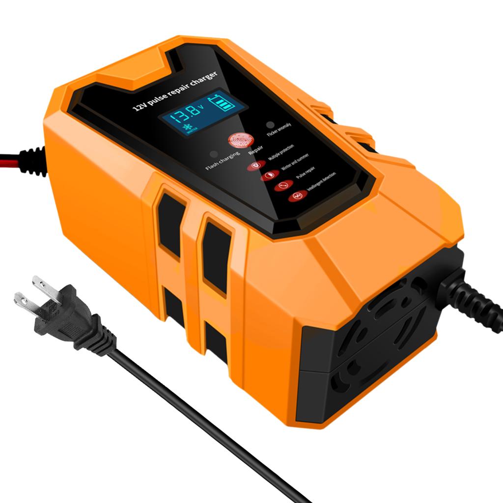 Автомобильное зарядное устройство, ремонтное зарядное устройство Pluse 12 В, 6 А с интеллектуальным цифровым дисплеем для грузовых автомобилей