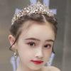 Винтажная розовая цветочная корона блестящая принцесса стразы тиара роскошная корона аксессуар для волос вечеринка