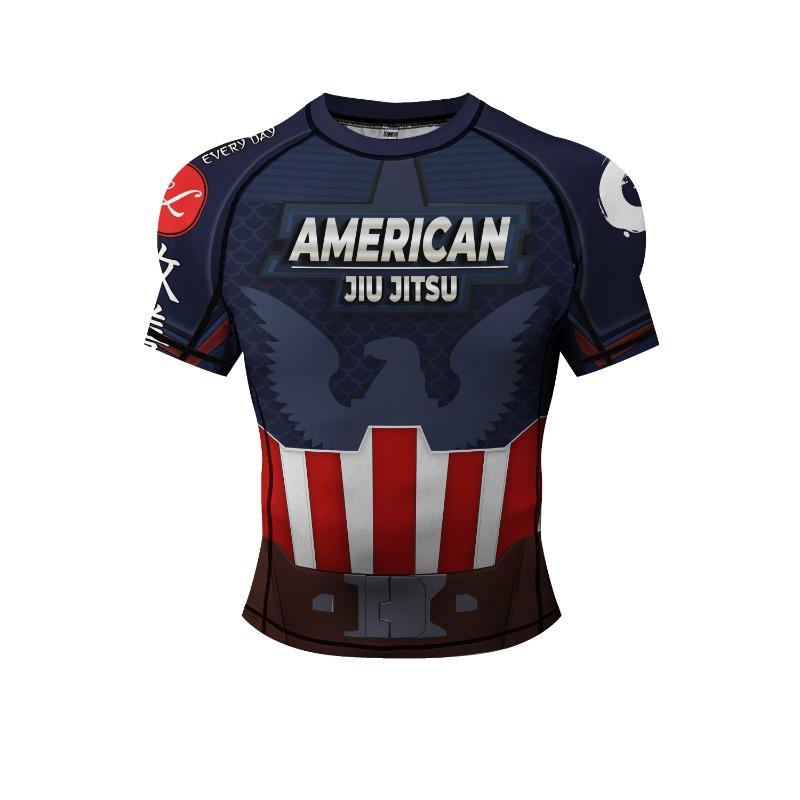 Красивые Мужские Компрессионные Футболки для Бега Спортивная Одежда Защита от Потертостей для Тренажерного Зала С Силиконовым Подолом Для Бокса Тренировок Джиу-Джитсу Bjj Спортивные Топы