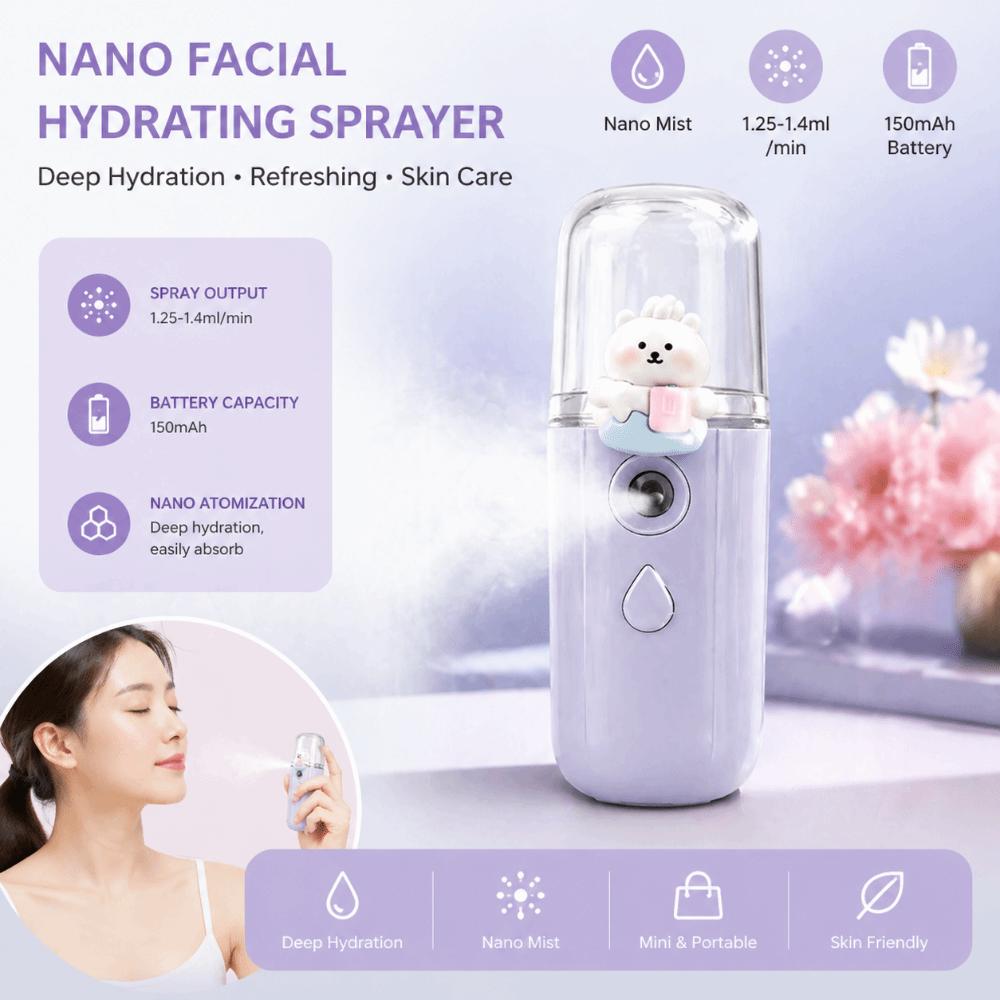 Skin Care Handheld Humidifier USB Rechargeable Oil Diffuser Moisturizing Mist Sprayer Facial Use