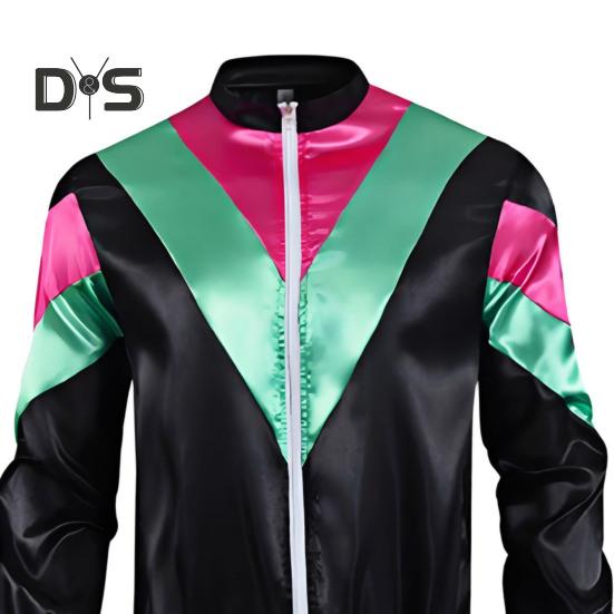 Спортивный костюм 80-х 90-х годов для мужчин и женщин, ветровка в стиле ретро в стиле хип-хоп, куртка, цветной комплект из 2 предметов в стиле хип-хоп для тематических вечеринок, карнавалов