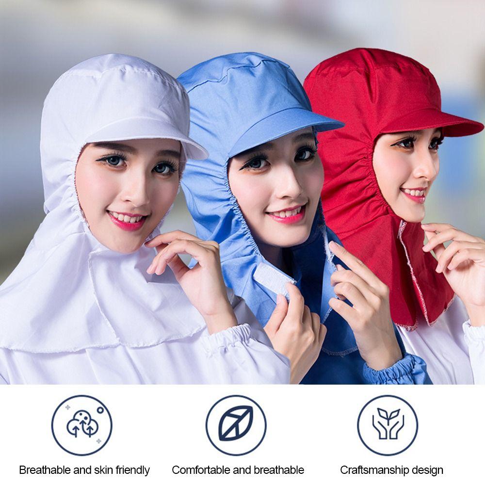 Breathable Dust-free Shawl Hat Solid Color Work Hat New Labor Protection Hat  Workshop
