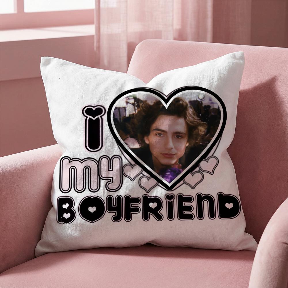 T-Timothees Chalamets Cushion Cover Multi-Scene Pillow Cover for Home & Car - Reversible, Soft & Durable for Daily Use