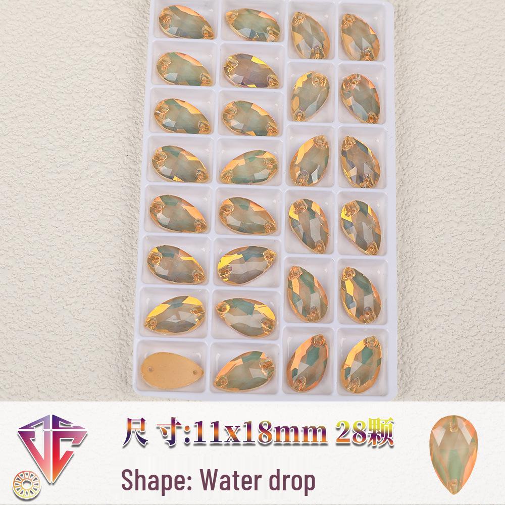 Флуоресцентные мокка каплевидные стразовые бусины - Ручная работа DIY Двухдырочные плоские аксессуары