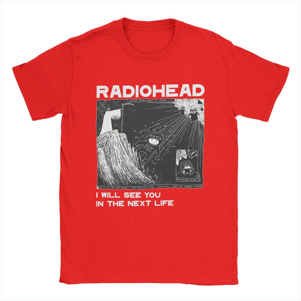 Vintage Radiohead T-Shirt for Men Crew Neck 100% Cotton T Shirt Short Sleeve Tee Shirt Adult Clothing