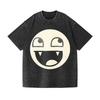 Vintage Acid Wash Cotton TShirt Unisex Funny Fangs Smile Cartoon Graphic Y2K Tee