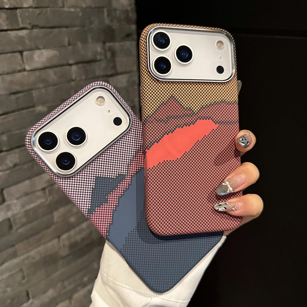 Роскошный Премиальный Чехол из Углеродного Волокна Для iPhone 17 Air 16 15 14 Pro Max Plus С Магнитным Узором Из Сплава Защитная Крышка Рамки Объектива