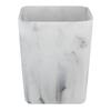 Faux Marble Wastebasket Open Top Trash Bin Stylish Resin Square Design Non-Slip Base Ideal Bathroom Decor