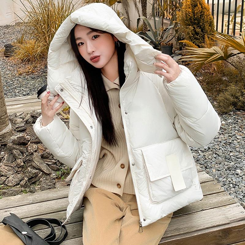 Live hat short down cotton clothes women's winter new thickened fashion warm bread clothes loose