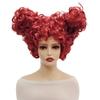 Red Queen High Quality Synthetic Short Roll Wig Raised Two Small Bun for Women Christmas Halloween Cosplay Party