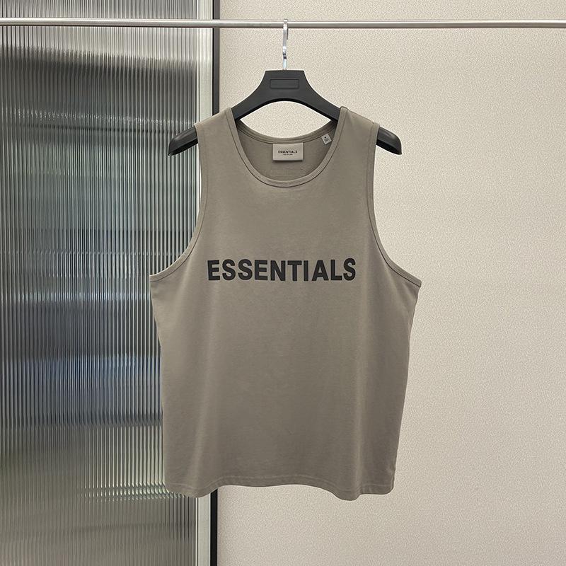 Хлопковый майка Fog Essentials Classic с двойной строчкой - Модная, Свободного кроя, Повседневная, Летняя базовая вещь