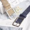 Casual Luxury Brand Design Square Pin Buckle Waistband Waist Band Leather Belt Ladies Dress Strap
