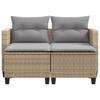 Vidaxl Sofa Ogrodowa 2-Osobowa Ze Stołkami, Beżowa, Rattan Pe