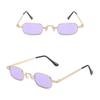 Women Travel Metal Frame Shades UV400 Protection Small Rectangle Sunglasses Punk Sun Glasses