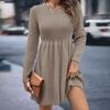 GMXIA Autumn Winter Long Sleeve  Women's Solid Color Doll Sweater Dress Women