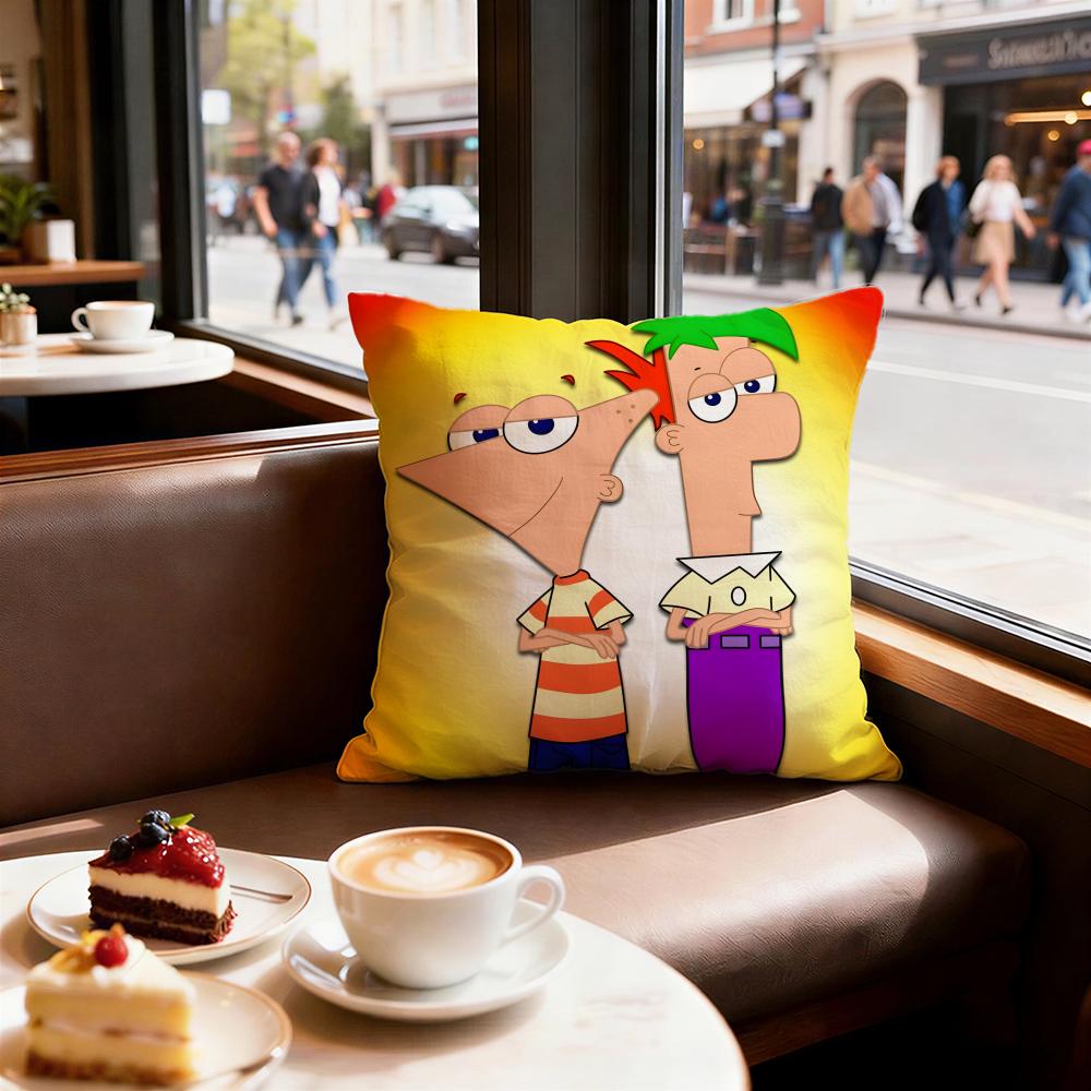 Cartoon Phineas and Ferb Cushion Cover Decorative Cushions Covers Cover Sofa x Pillow  Piece x x Pillowcase