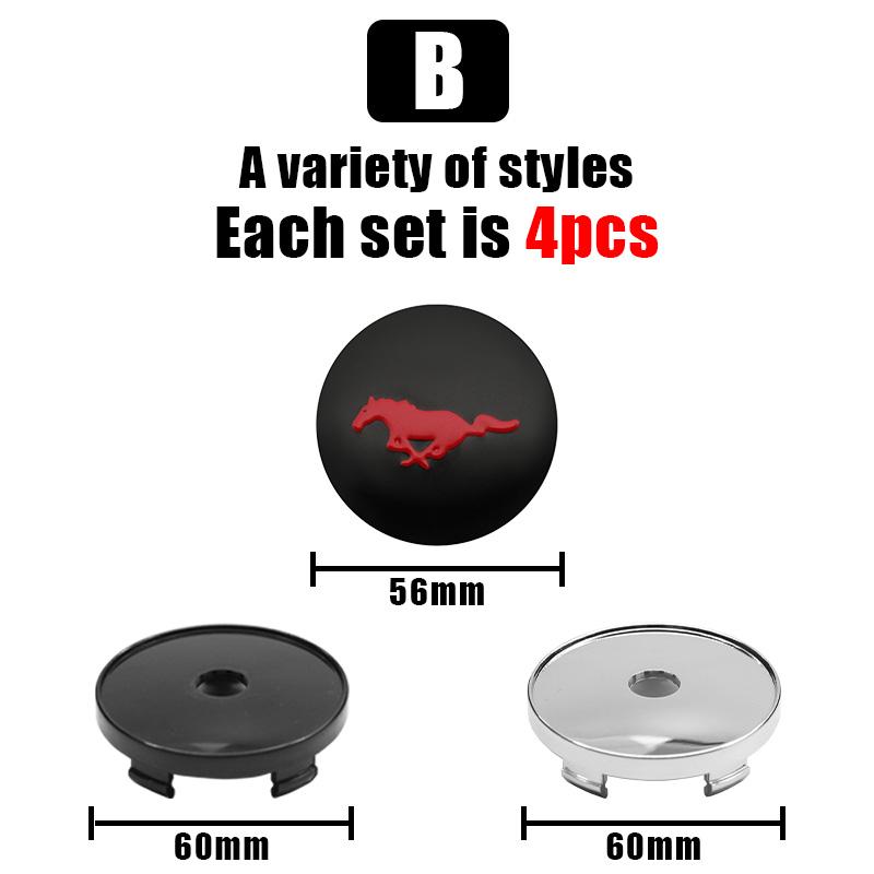 For Ford Fiesta Escape Shelby Edge Mustang Mondeo Fusion4pcs 56mm 60mm Wheel Center Cap h300 Logo Hub Cover Badge Auto Emblem Decals
