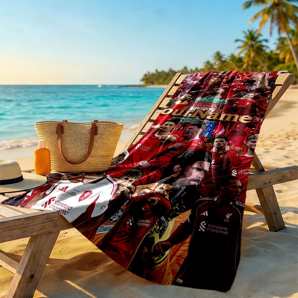 Liverpool Customized Name Beach Towel Soft Durable Quick-Dry Perfect for Traveling Yoga Camping and Swimming