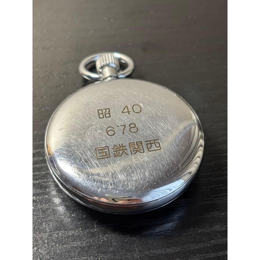 Used Hand-wound pocket watch, SEIKO PRECISION, JNR Kansai conductor use, Showa 40 (1965), beautiful condition