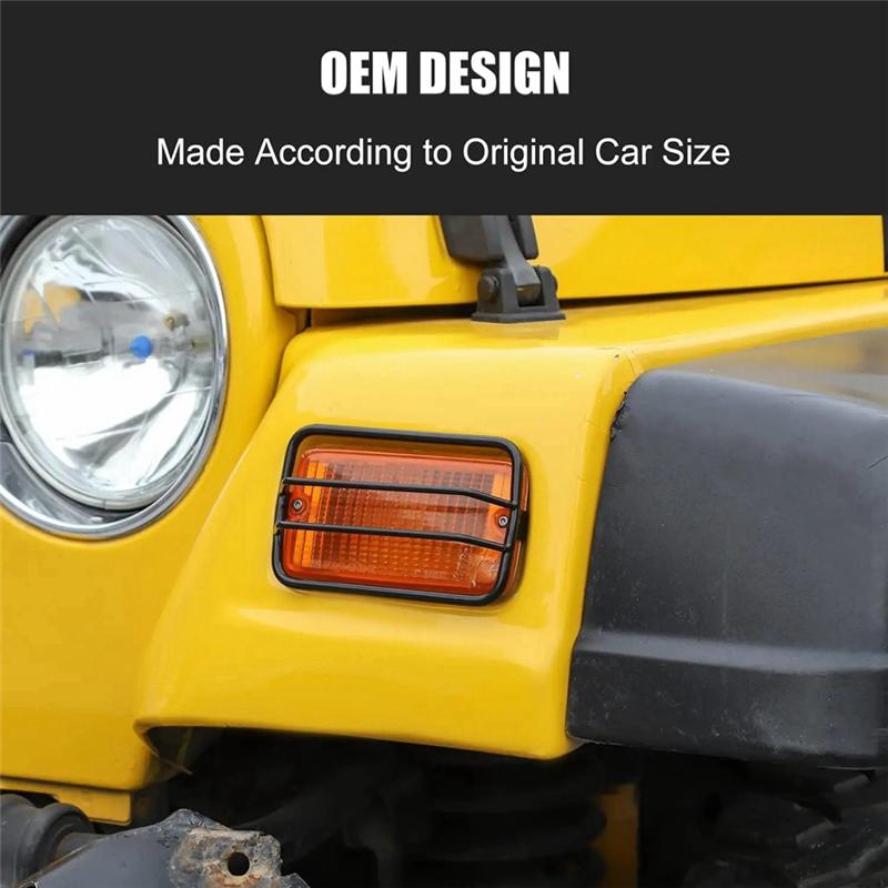 A03Z-Защитные крышки передних указателей поворота для Jeep Wrangler TJ 1997-2006, аксессуары-защита боковых «бровей»