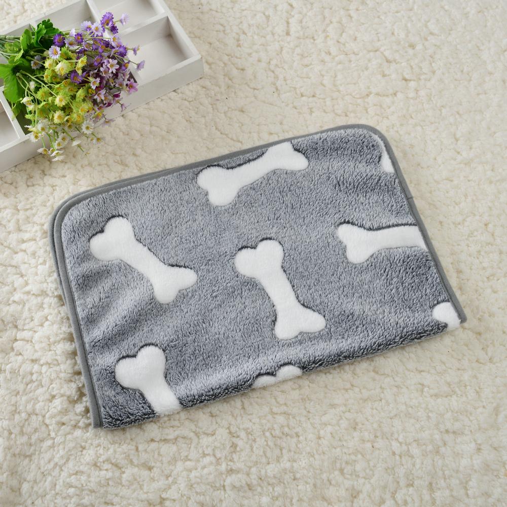 Soft Fluffy Pet Blanket Bone Print Bed Mat For Small Medium Dogs Cats Warm Cozy Kitten Mattress Chihuahua Pug Yorkshire Supplies