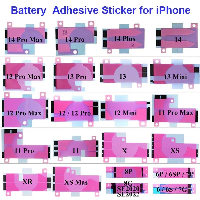 10Pcs Battery Adhesive Sticker Glue Tape Strip Replacement for iPhone X XS XR 5 6 8 Plus SE2 SE3 11 12 13 14 Mini Plus Max