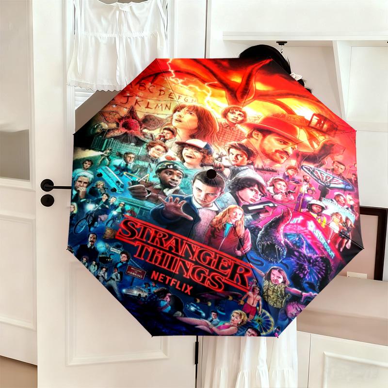 Halloween horror thriller Stranger Things Umbrella home essential wrought iron eight legged multifunctional travel camping essential umbrella V9