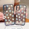 Синий цветочный узор Жесткий ПК чехол для телефона iPhone 16 15 14 13 12 Pro Max 11 Противоударный мягкий край Прозрачный тонкий матовый чехол Чехол