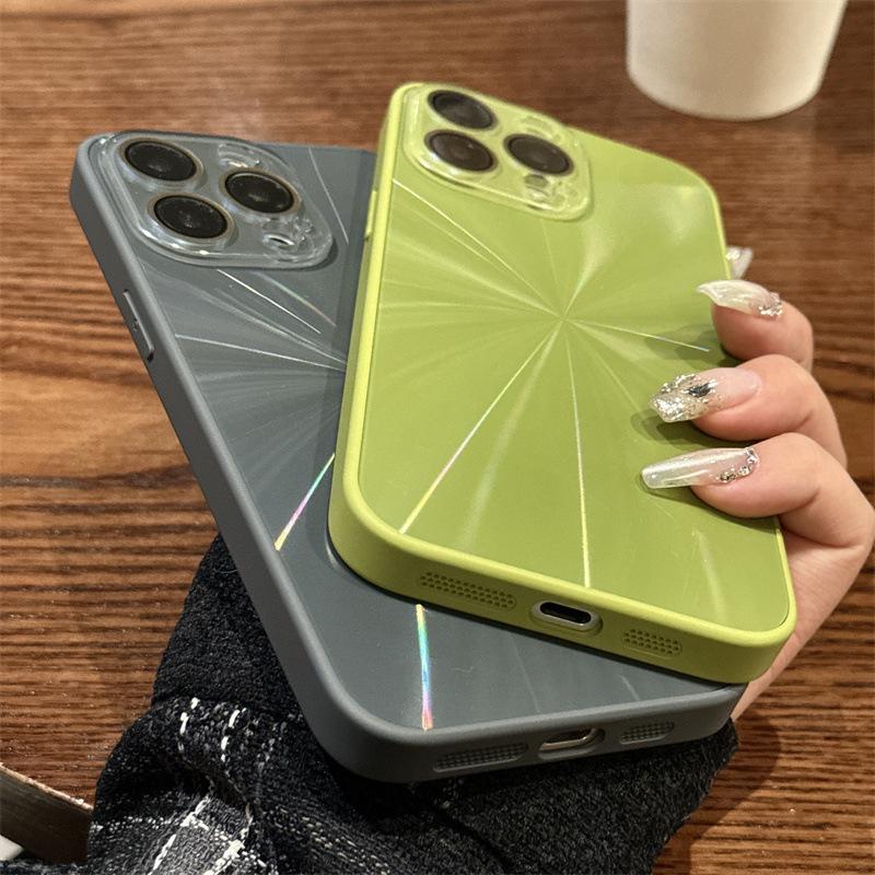 Подходит для iPhone16 Цветной чехол для мобильного телефона с CD-паттерном 'Аврора', Apple 15 Защитная пленка для кристальной линзы, Защитный чехол с улучшенным ощущением 14