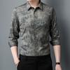 Middle-aged Long-sleeved Shirts with Hidden Patterns, Long-sleeved Bottoming Shirts for Men, Spring and Autumn New Style, Light Luxury Shirts, Trendy