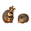 Antique Hedgehog Small Ornaments Solid Brass Antique Animal Sculpture Crafts Desk Tea Table Decoration Home Decor