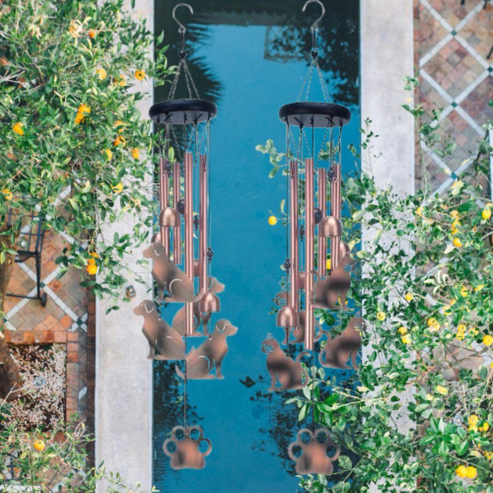 4 Алюминиевые трубки Памятный колокольчик ветра с животными Большие настенные колокольчики Домашнее украшение