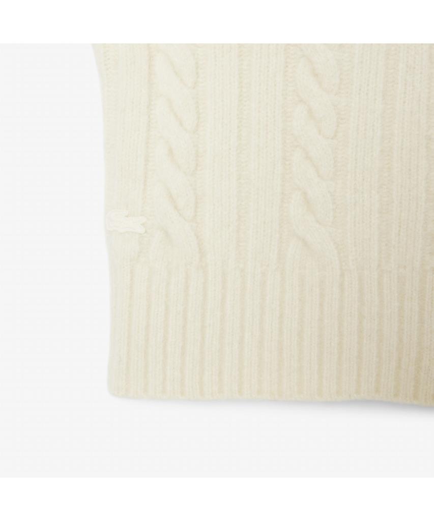 LACOSTE Women'S Aran Cable Turtleneck Pullover Af3974-55N Xfj