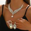 2025 Elegant Bridal Necklace & Earring Set with Large Teardrop - Perfect for Wedding or Banquet