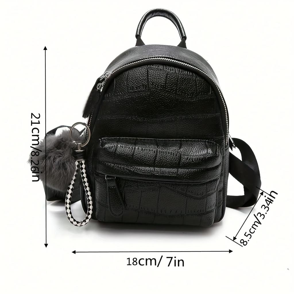 Модный женский мини-рюкзак, винтажная черная искусственная кожа, классический маленький дорожный рюкзак