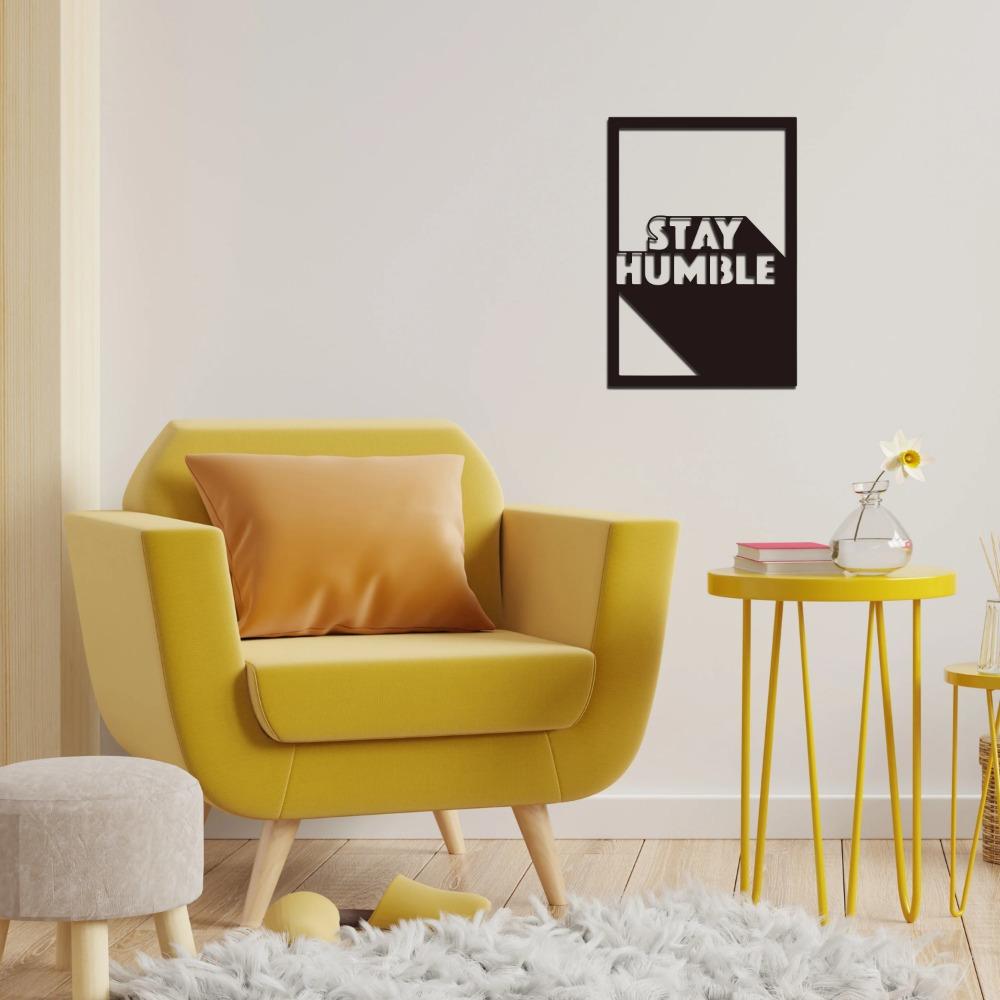«Оставайтесь скромными» — настенный декор, вдохновляющее искусство из металла, идеально подходящее для спальни, гостиной и офиса | Стильные настенные украшения для дома и офиса