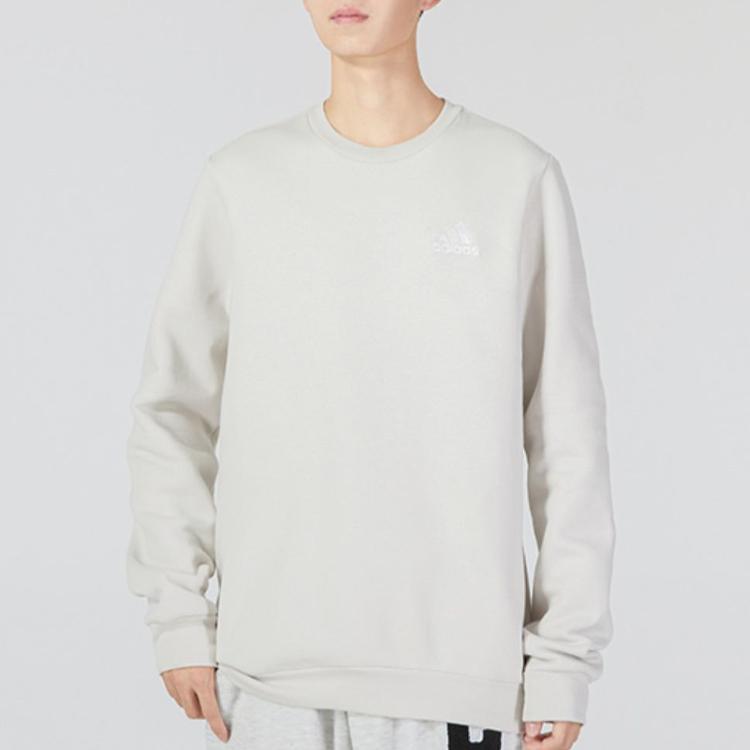 adidas Feelcozy вышитый логотип круглый вырез толстовка мужская топы белый HL2282
