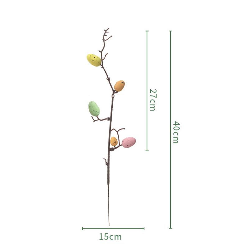 1PC Easter Eggs Branch Tree Foam Painting Easter Decoration for Easter Branch DIY Flower Arrangements Easter Desktop Decoration