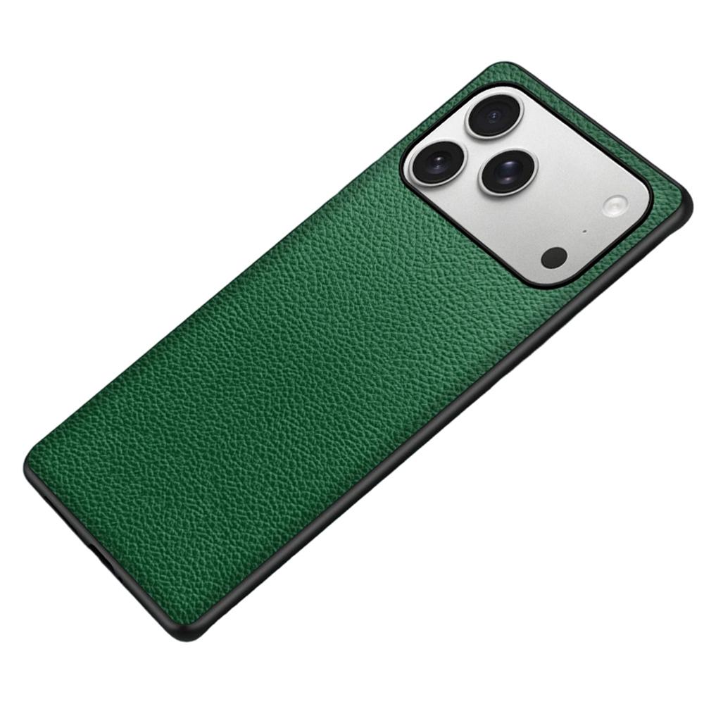 For iPhone 17 Pro Case Litchi Texture PU Leather Coated PC + TPU Protective Phone Back Cover