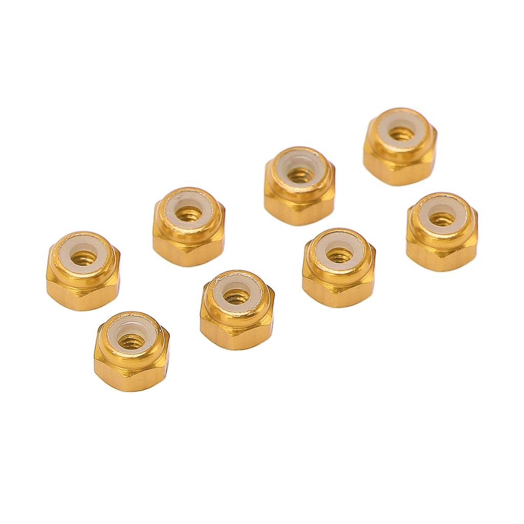 8 шт. Стопорная гайка из алюминиевого сплава с нейлоновой вставкой M2 Шестигранная стопорная гайка для радиоуправляемых моделей Axial Scx24 124 Золото