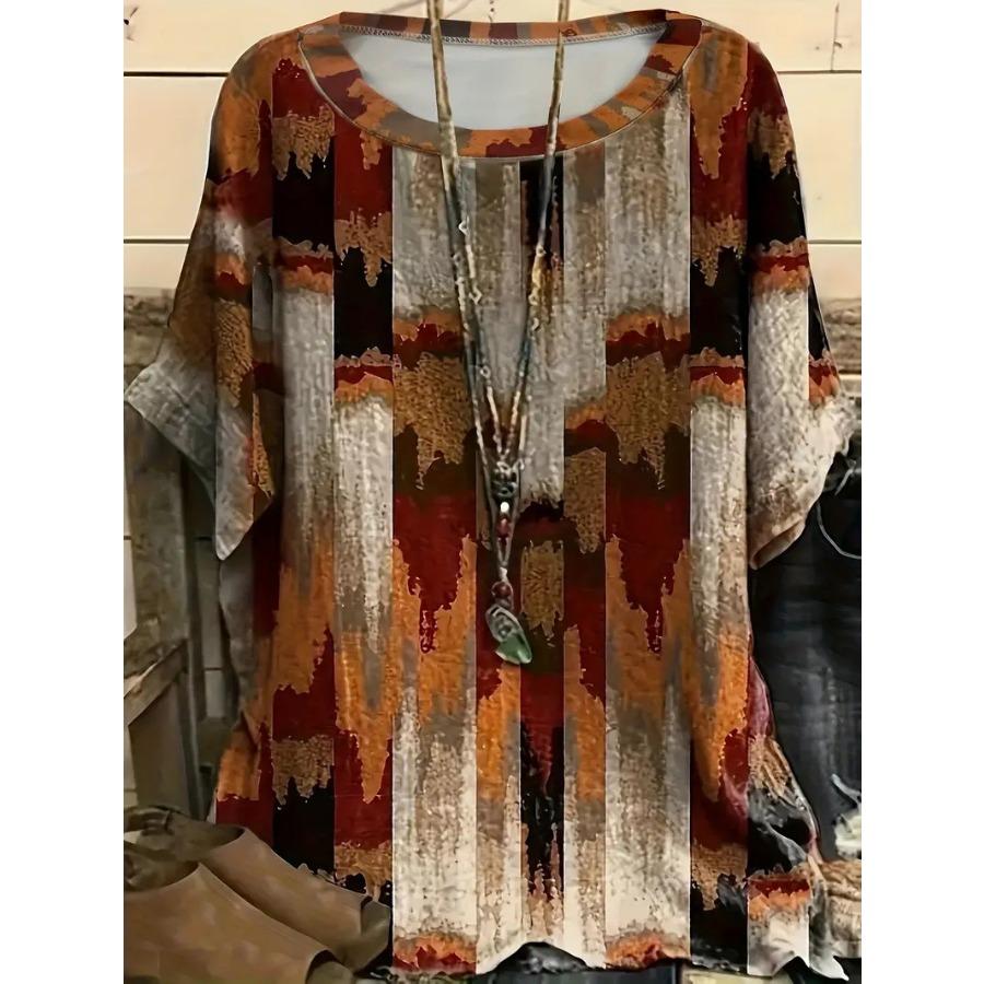 XL-7XL Большой размер Универсальный модный трендовый пуловер с принтом Футболка с короткими рукавами Топ