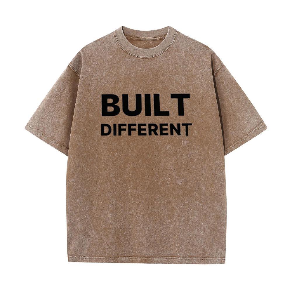 Мужская футболка с принтом Streetwear Мода Хлопковая футболка с коротким рукавом Круглый вырез Свободный крой Винтажный принт Молодежные повседневные топы