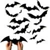 12pcs Halloween 3D Black Bat Spider Wall Stickers Halloween Party DIY Decorative Wall Decal Horror Bats Removable Stickers Decor