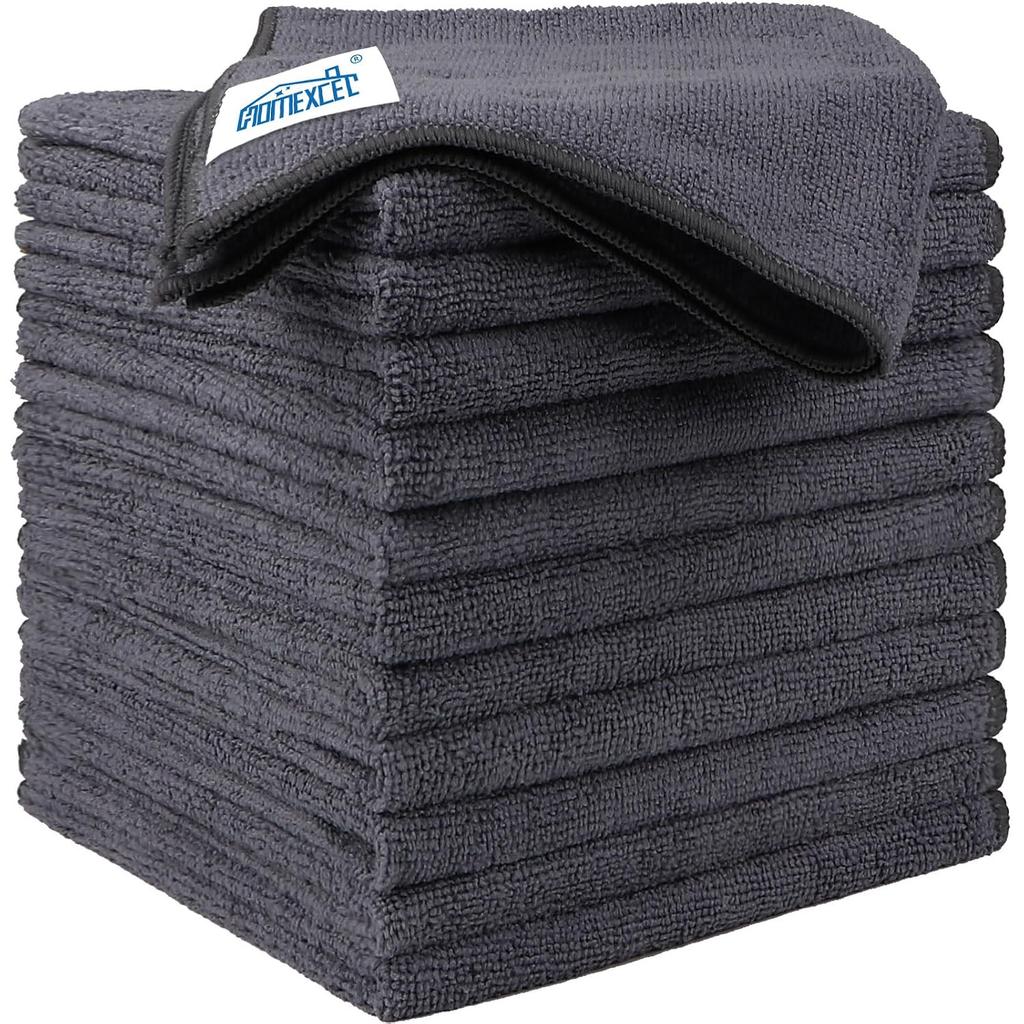 HOMEXCEL Microfiber Cloth Cars 12 Pieces Absorbent Quick-Drying Cleaning Thin Disposable Suitable Coating Wax Wheel More Car Wash Towel Approximately