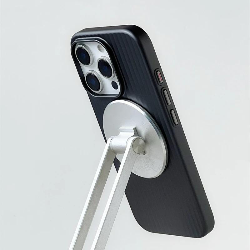 3D Полоска Металлическая Краска Магнитный Чехол Для iPhone 17 16 15 14 Pro Max Magsafe Матовый Гофрированный Рисунок Чемодана Бронированный ПК Чехол
