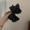 Satin Large Bow Clip Black Exaggerated Styling Hair Clip Internet Famous Same Style Small Face Daily Styling Hair Tie Accessory