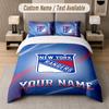 Custom Bedding Set New York Rangers Pattern, Print Name Text 1 Duvet Cover plus 2 Pillowcases Home Textile