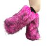 Women Furs Leg Warmer Winter Furry Long Boot Cuffs Fuzzy Shoe Cover Party Costume for Holiday Festival Performances Play