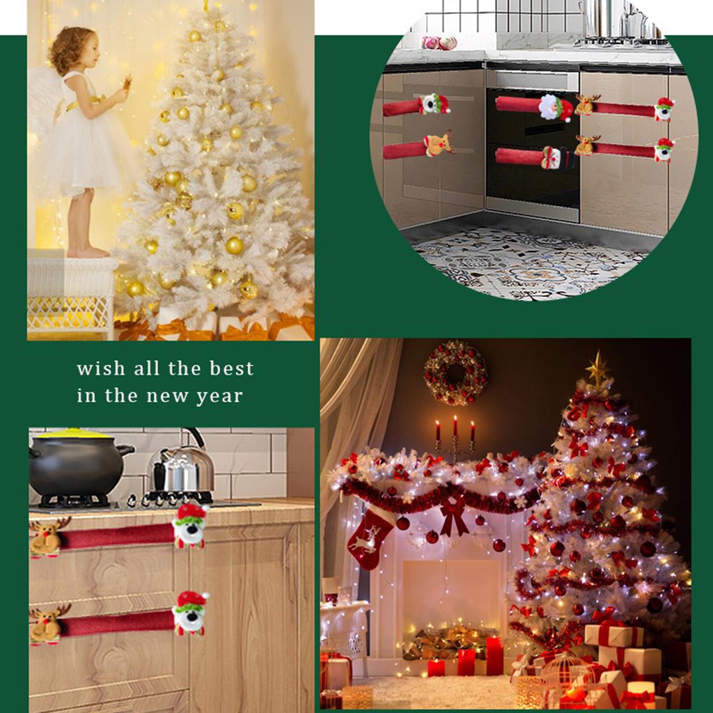 New Christmas Decoration Items: Creative and Cute Home Refrigerator Handles, Gloves, Microwave Oven Covers